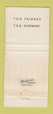 Matchbook Cover - Sitmar Cruises WORN 30 Strike