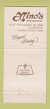 Matchbook Cover - Nino's Restaurant Mount Pleasant PA 30 Strike