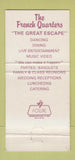 Matchbook Cover - French Quarter Birmingham MI 30 Strike