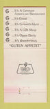 Matchbook Cover - Gambrinus German Restaurant New Tripoli PA 30 Strike