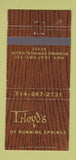 Matchbook Cover - Lloyd's Running Springs CA 30 Strike