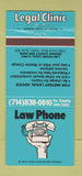 Matchbook Cover - Law Phone Legal Clinic Tustin CA 30 Strike