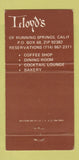 Matchbook Cover - Lloyd's Running Springs CA 30 Strike