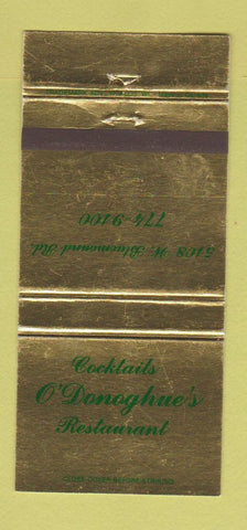 Matchbook Cover - O'Donoghue's Restaurant  30 Strike