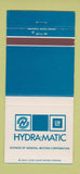 Matchbook Cover - GM Hydra Matic General Motors 30 Strike