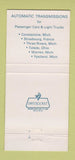 Matchbook Cover - GM Hydra Matic General Motors 30 Strike