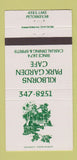 Matchbook Cover - Kilborns Park Garden Cafe Petoskey MI 30 Strike