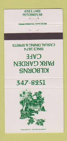 Matchbook Cover - Kilborns Park Garden Cafe Petoskey MI 30 Strike