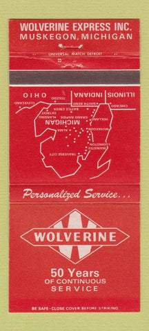 Matchbook Cover - Wolverine Trucking Muskegon MI 30 Strike
