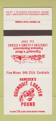 Matchbook Cover - Ogunquit Lobster Pound ME 30 Strike