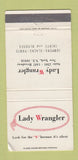 Matchbook Cover - Lady Wrangler Clothes Women's New York City WEAR 30 Strike