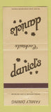 Matchbook Cover - Daniel's Restaurant Orland Park IL Bridgeview EAR 30 Strike
