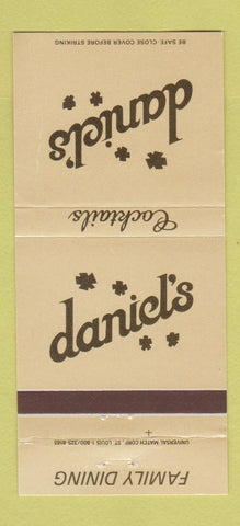 Matchbook Cover - Daniel's Restaurant Orland Park IL Bridgeview EAR 30 Strike