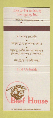 Matchbook Cover - Beef House Covington IN 30 Strike