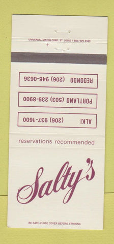 Matchbook Cover - Salty's Seattle Redondo WA Portland OR 30 Strike
