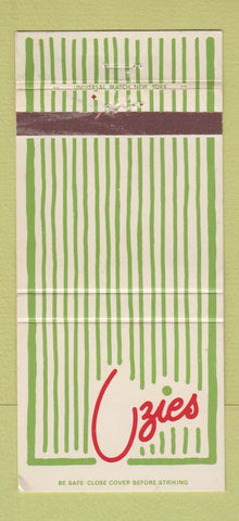 Matchbook Cover - Uzies New York City 30 Strike