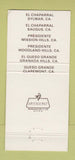 Matchbook Cover - Queso Grande Claremont CA Mexican Food Granada Hills 30 Strike