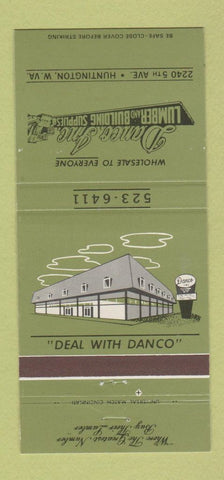 Matchbook Cover - Danco Lumber Building Supply Huntington WV 30 Strike