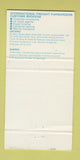 Matchbook Cover - Blackpool Brokerage Customs Toronto OIN 30 Strike