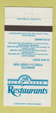 Matchbook Cover - Jack Baker's Restaurants New Castle DE Hightstown NJ 30 Strike