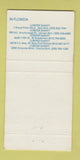 Matchbook Cover - Jack Baker's Restaurants New Castle DE Hightstown NJ 30 Strike