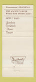 Matchbook Cover - Piloxenia Restaurant New York City Greek 30 Strike