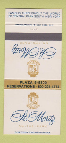 Matchbook Cover - St Moritz Hotel New York City 30 Strike