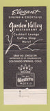 Matchbook Cover Garden Valley Restaurant Colorado Springs Best Western 30 Strike