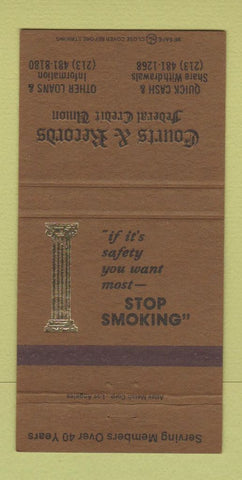 Matchbook Cover - Courts & Records Credit Union 30 Strike