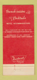 Matchbook Cover - Spinners Parisian Restaurant French Hershey PA 30 Strike
