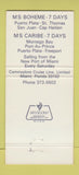 Matchbook Cover - The Boheme Caribe Commodore Cruises 30 Strike