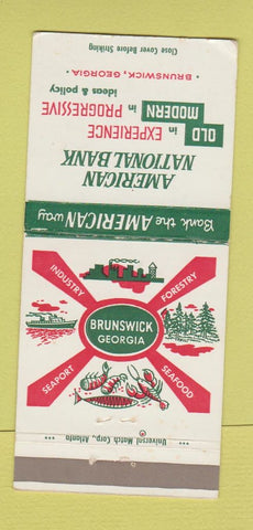 Matchbook Cover - American National Bank Brunswick GA 30 Strike