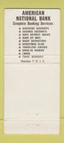 Matchbook Cover - American National Bank Brunswick GA 30 Strike