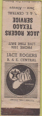 Matchbook Cover - Jack Rogers Texaco Oil Gas WORN