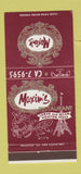 Matchbook Cover - Maxim's Restaurant Houston TX Eiffel Tower 30 Strike