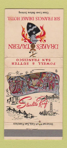 Matchbook Cover - Sir Francis Drake Hotel San Francisco CA WEAR 30 Strike