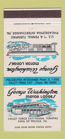 Matchbook Cover - George Washington Motor Lodges King of Prussia PA 30 Strike