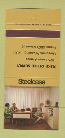Matchbook Cover - Steelcase Office Furniture Cheyenne WY Fiske YELLOW 30 Strike