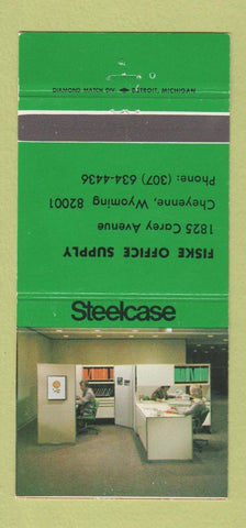 Matchbook Cover - Steelcase Office Furniture Cheyenne WY Fiske GREEN 30 Strike