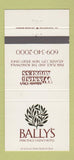 Matchbook Cover - Bally's Casino Hotel Atlantic City NJ 30 Strike
