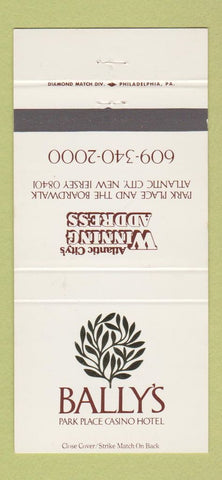 Matchbook Cover - Bally's Casino Hotel Atlantic City NJ 30 Strike
