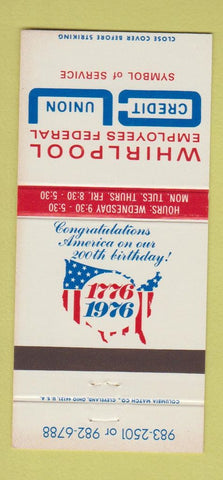 Matchbook Cover - Whirlpool Credit Union 1976 30 Strike