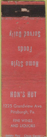 Matchbook Cover - Don's Hut Pittsburgh PA Safety First WORN