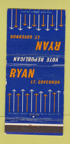 Matchbook Cover - Ryan for Lieutenant Governor WEAR IN Indiana 30 Strike