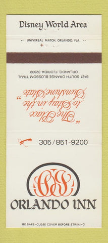 Matchbook Cover - Orlando Inn FL Disney World reference 30 Strike