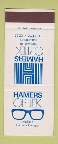 Matchbook Cover - Hamers Optiekopticians Amsterdam 30 Strike