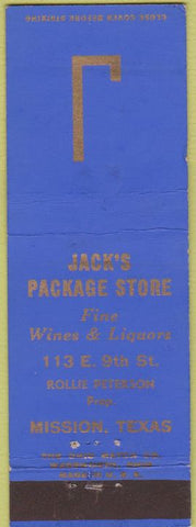 Matchbook Cover - Jack's Package Store Mission TX