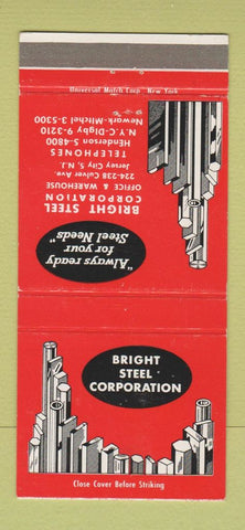 Matchbook Cover Bright Steel Corporation New York City Jersey City NJ 30 Strike