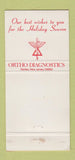 Matchbook Cover - Ortho Diagnostics Raritan NJ Christmas WEAR 30 Strike