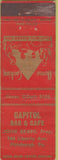 Matchbook Cover - Captiol Bar Cafe Pittsburgh PA WORN CREASES